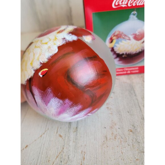 Vintage large Coca-Cola Santa Claus ornament ball Xmas set glass - Picture 5 of 12